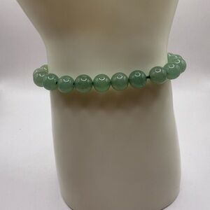 Translucent Green Jade Women's Stretch Bracelet Green Jadeite Fine Quality